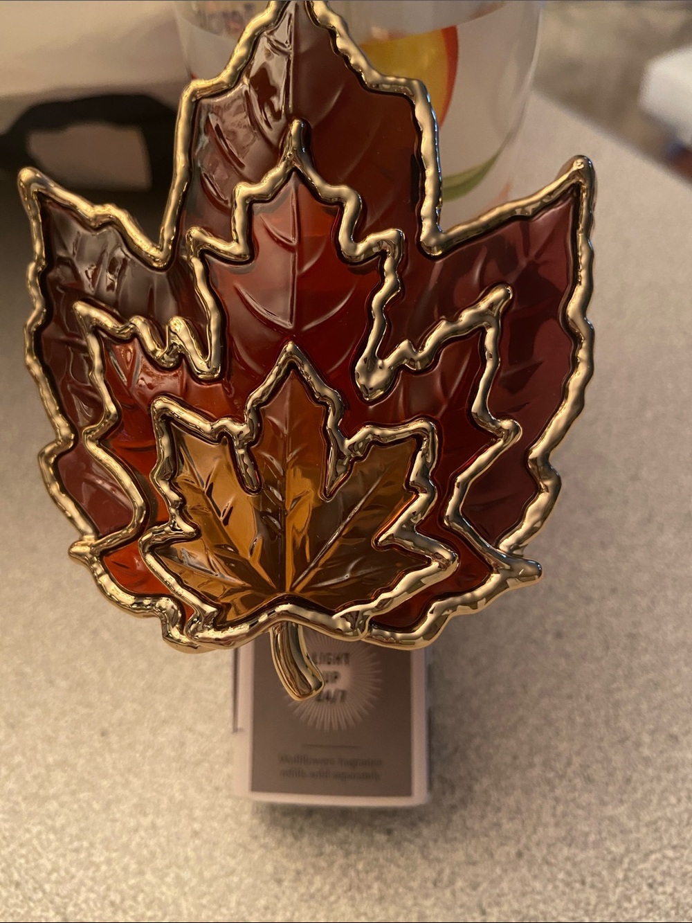 Wallflower Gold-Edged Amber & Burgundy Maple Wall Accent